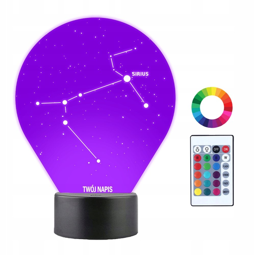 Lampka Nocna LED 3D Syriusz Gwiazda Prezent