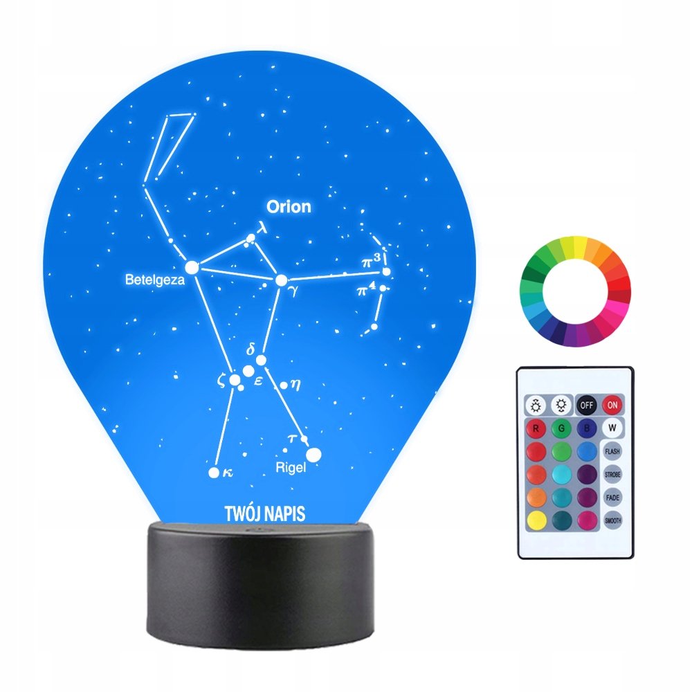 Lampka Nocna LED 3D Orion Konstelacja Betelzega
