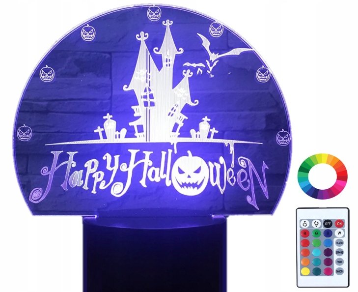 Lampka Nocna LED 3D Duchy Happy Halloween