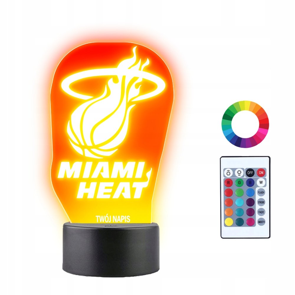 Lampka Nocna LED Miami Heat NBA