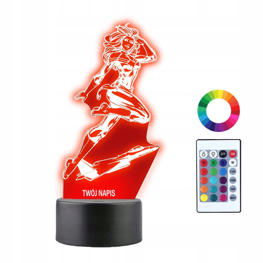 Lampka Nocna 3D LED Kapitan Marvel Statek Prezent