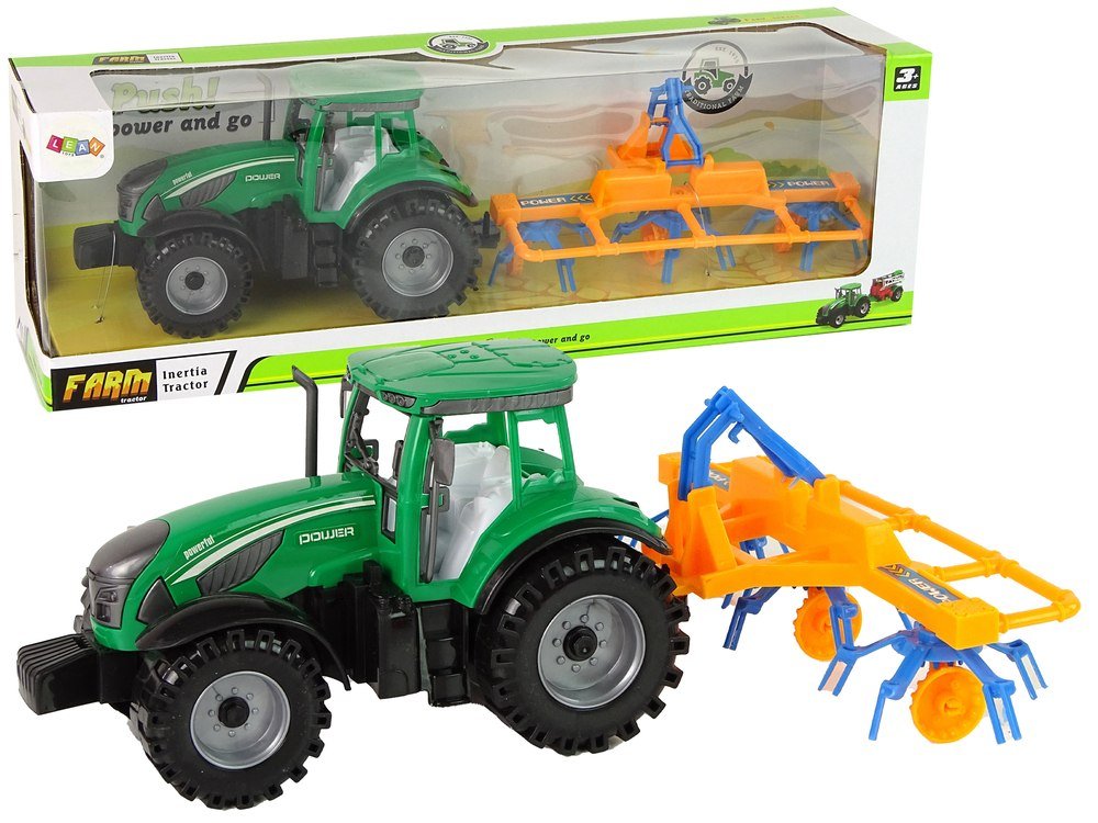 Zielony Ciągnik, Zgrabiarka Napęd Frykcyjny Import LEANToys