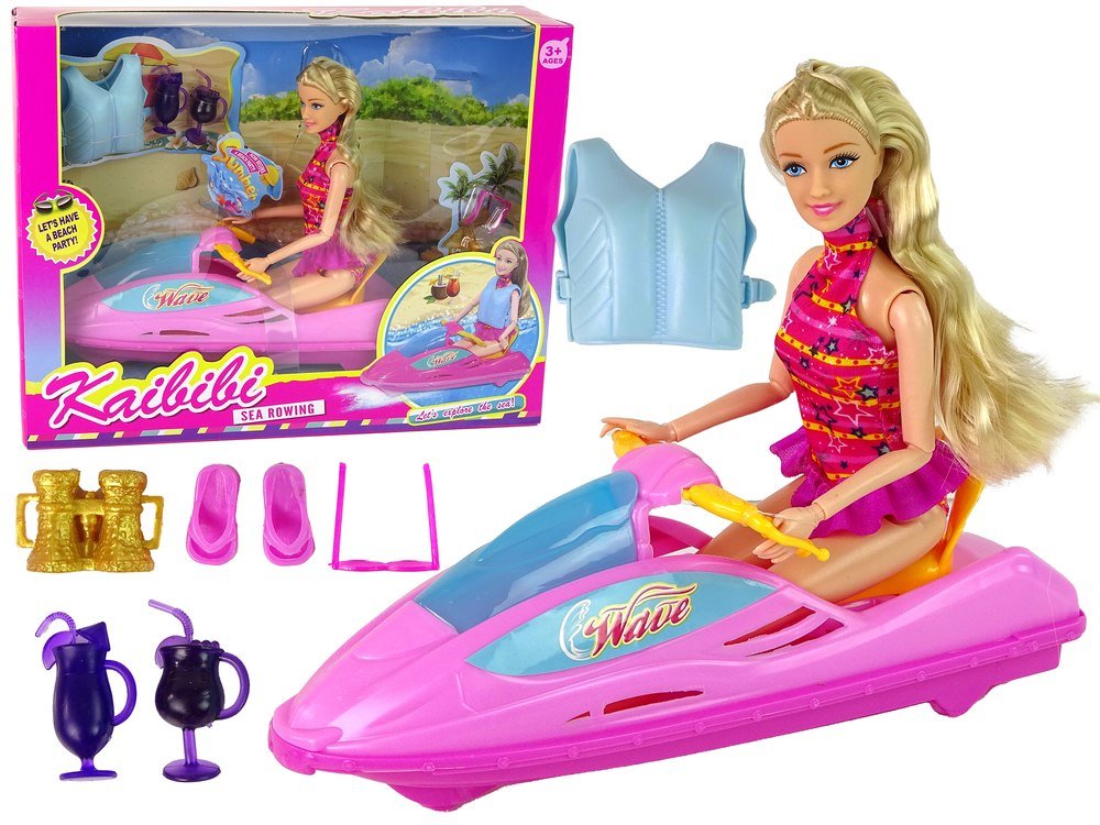 Zestaw Lalka Motorówka Import LEANToys