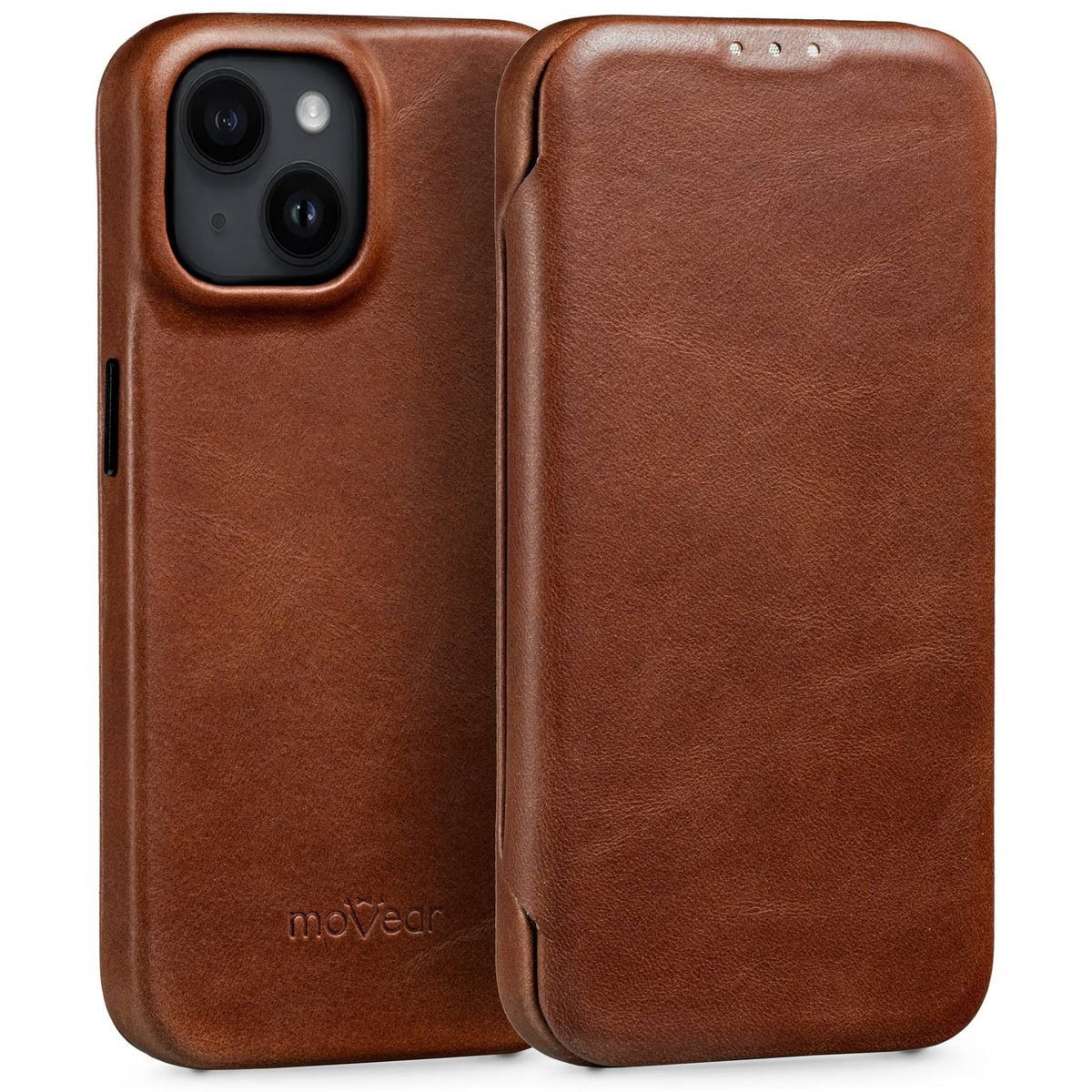 moVear flipSide 4S - Skórzane etui do Apple iPhone 14 (6,1