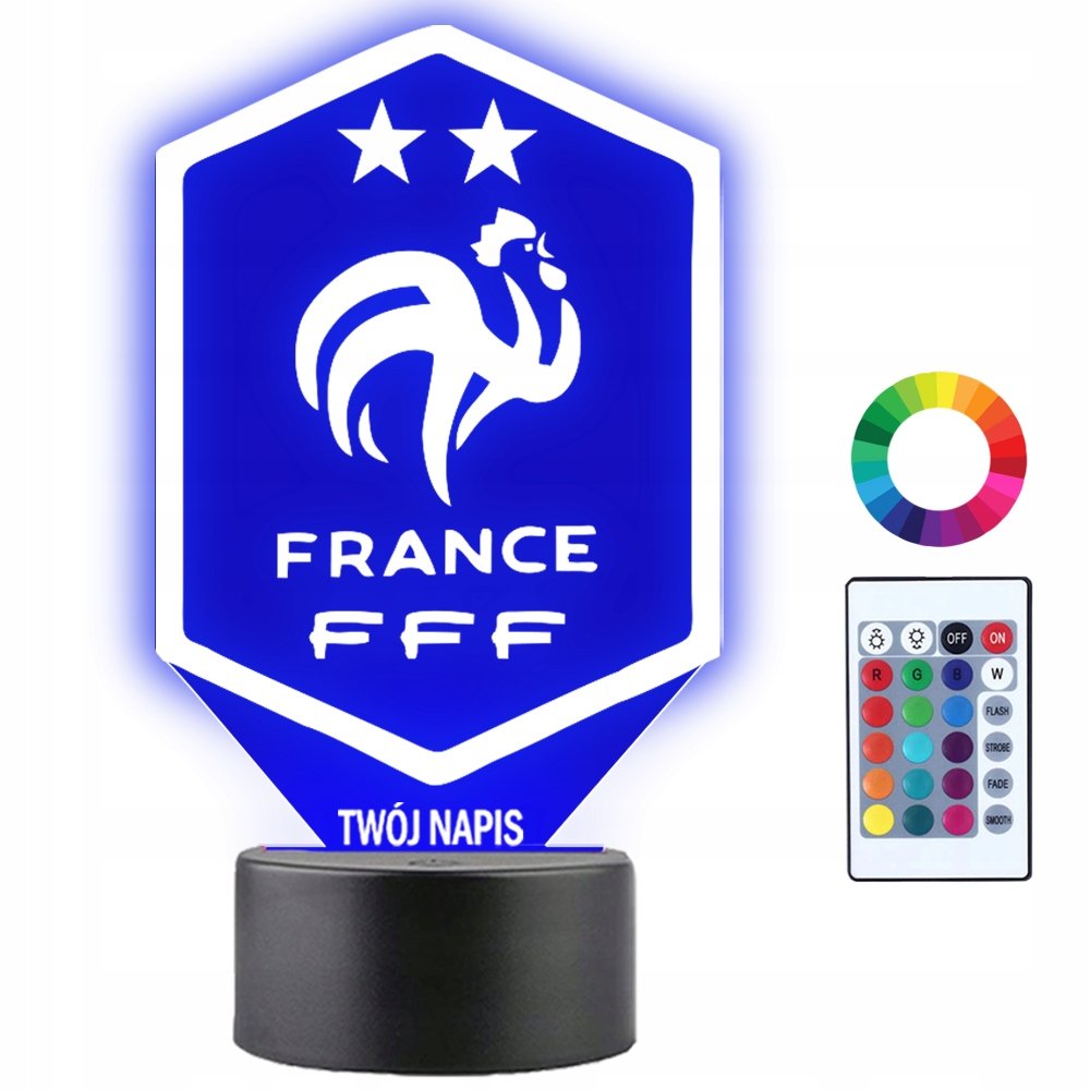 Lampka Nocna LED 3D Reprezentacja Francji w Piłce Nożnej Prezent