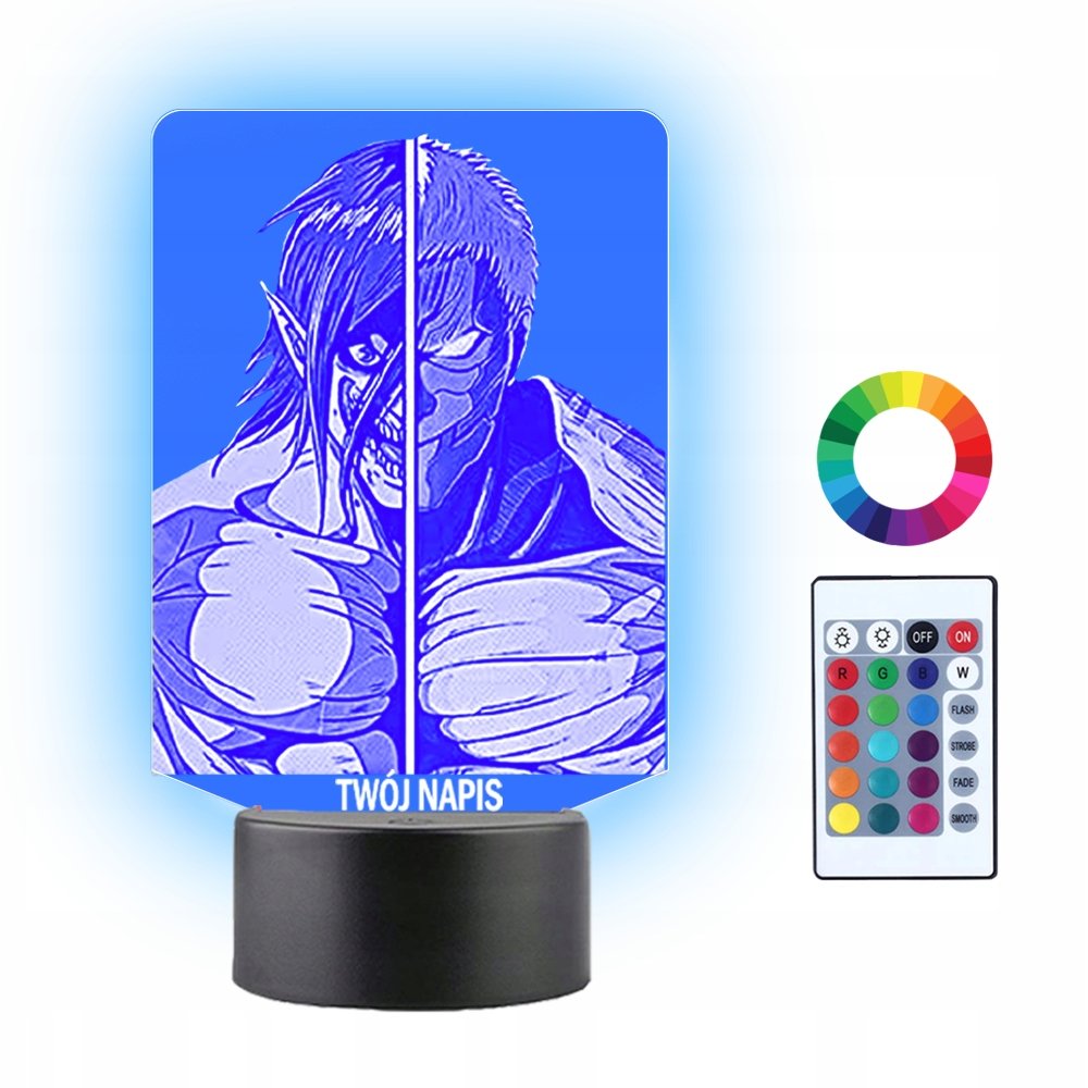 Lampka Nocna 3D LED Attack on Titan Tytani Anime