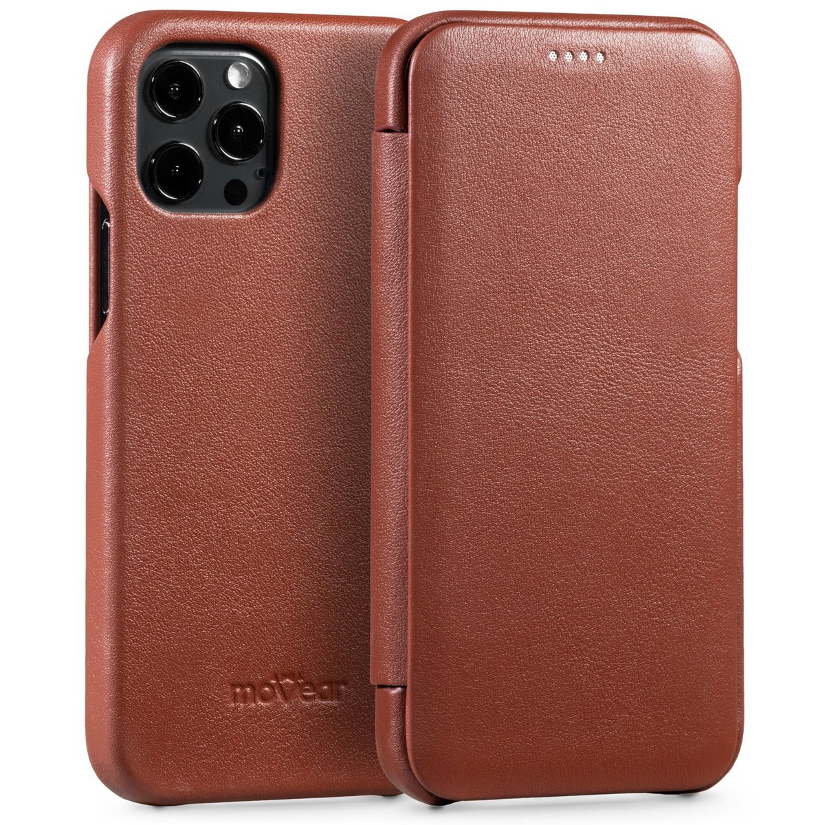 moVear flipSide S - Skórzane etui do Apple iPhone 12 Pro / 12 (6.1