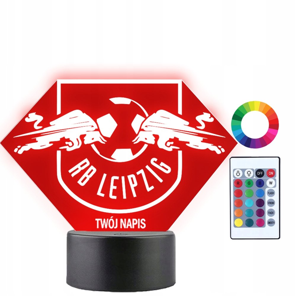 Lampka Nocna LED 3D RB Leipzig Piłka Nożna Prezent