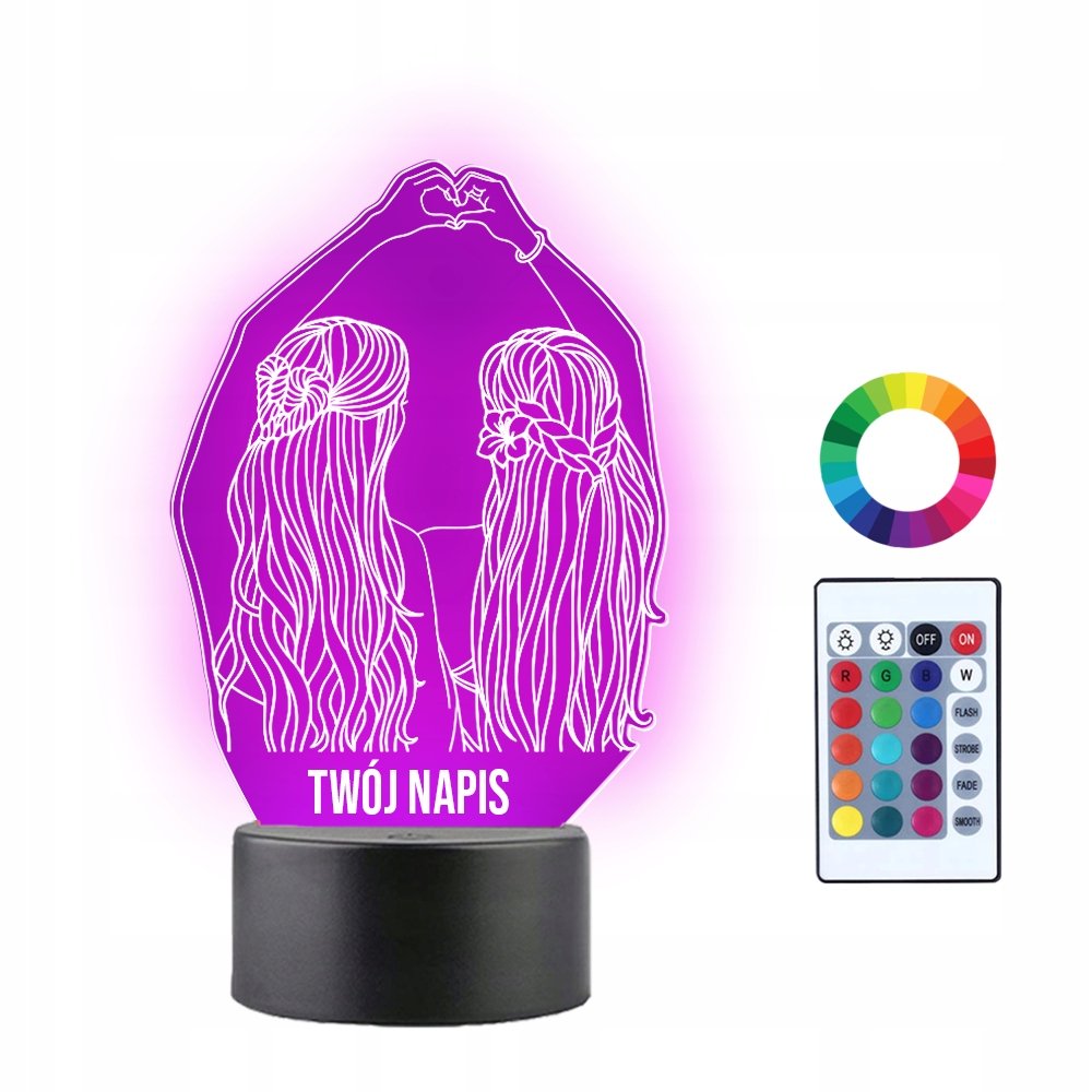 Lampka Nocna LED 3D Prezent Dla Przyjaciółki