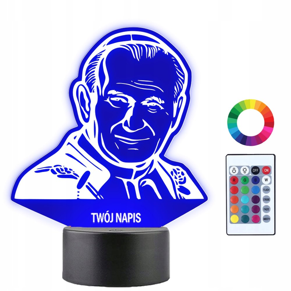 Lampka Nocna 3D LED Jan Paweł II Papież Polak