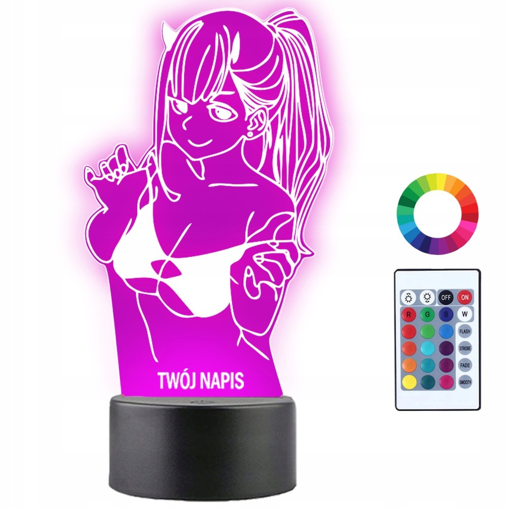 Lampka Nocna LED 3D Zero Two Darling in the Franxx Anime Prezent