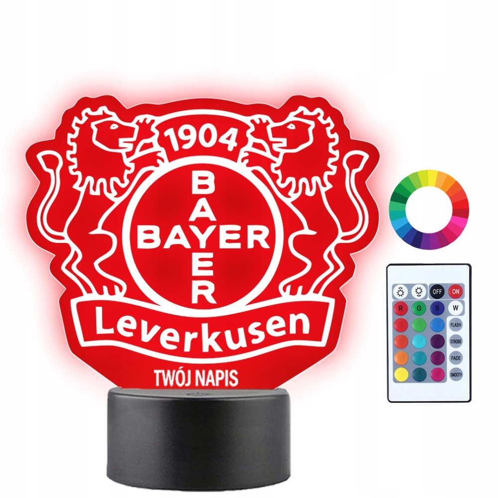 Lampka Nocna LED 3D Bayer 04 Leverkusen Piłka Nożna Prezent