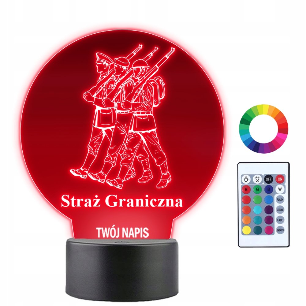 Lampka Nocna LED 3D Straż Graniczna Prezent