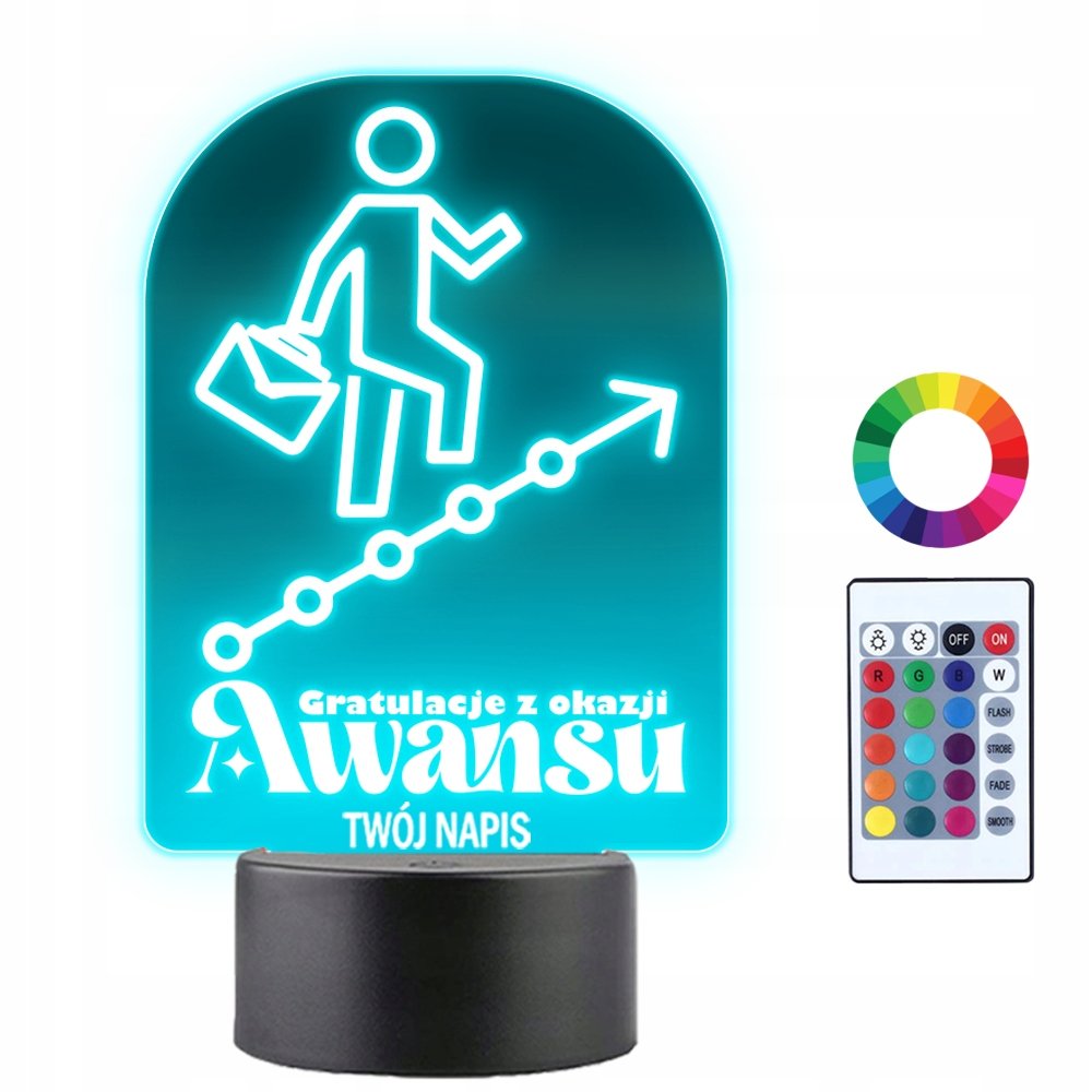 Lampka Nocna LED 3D Gratulacje Awansu Prezent
