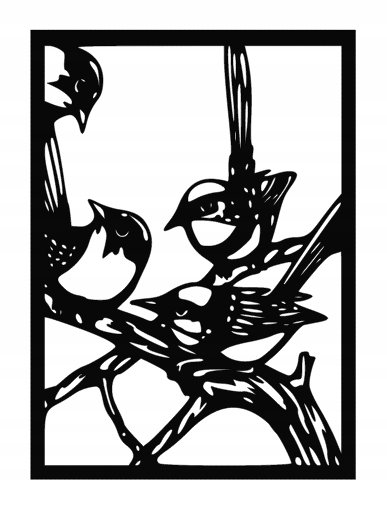 Dekoracja Ścienna Obraz Ażurowy Drzewo Ptaki D138