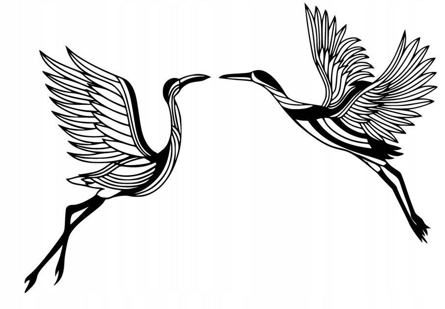 Dekoracja Ścienna Xl Ozdoba 3D Żurawie Ptaki K159