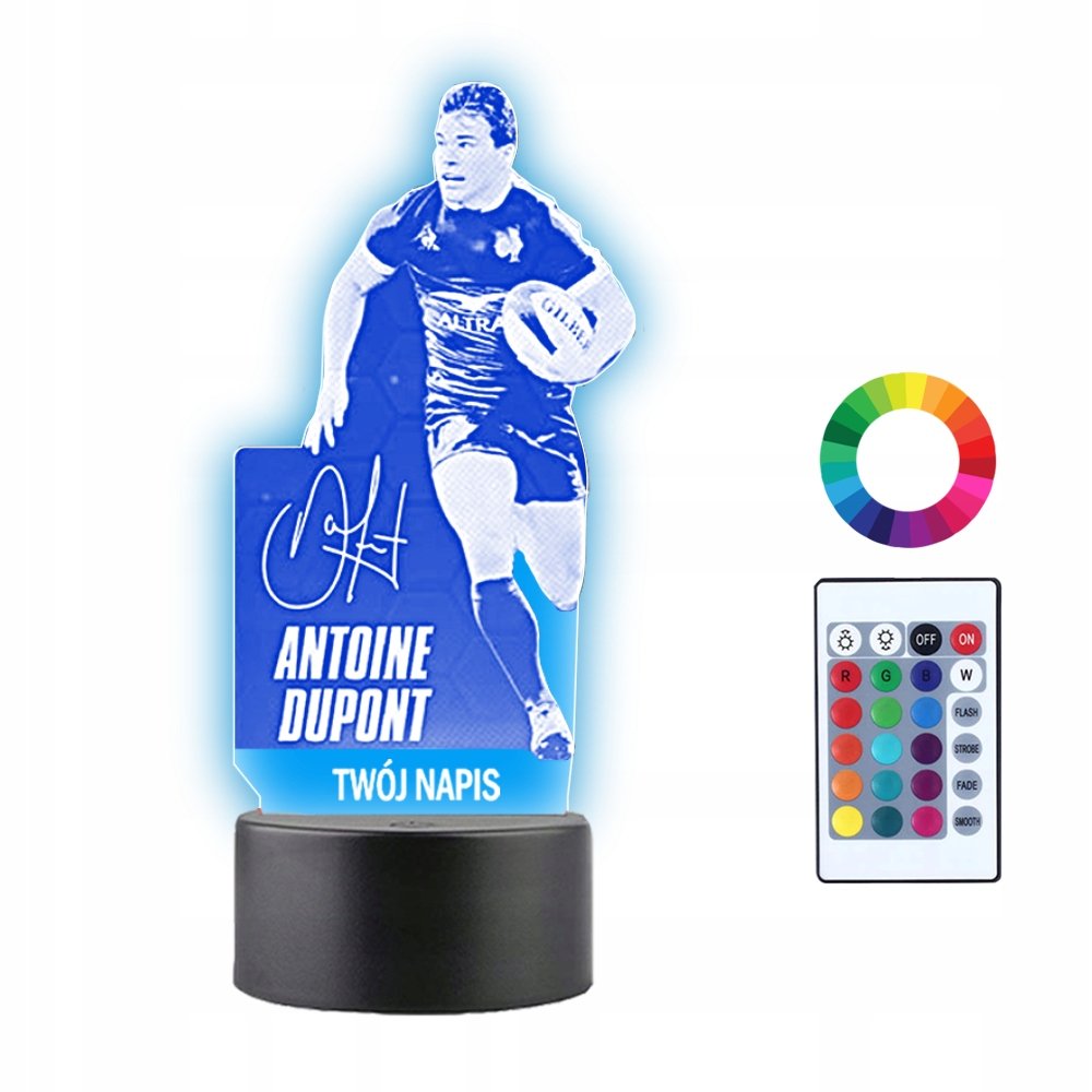 Lampka Nocna 3D LED Antoine Dupont Rugby Prezent