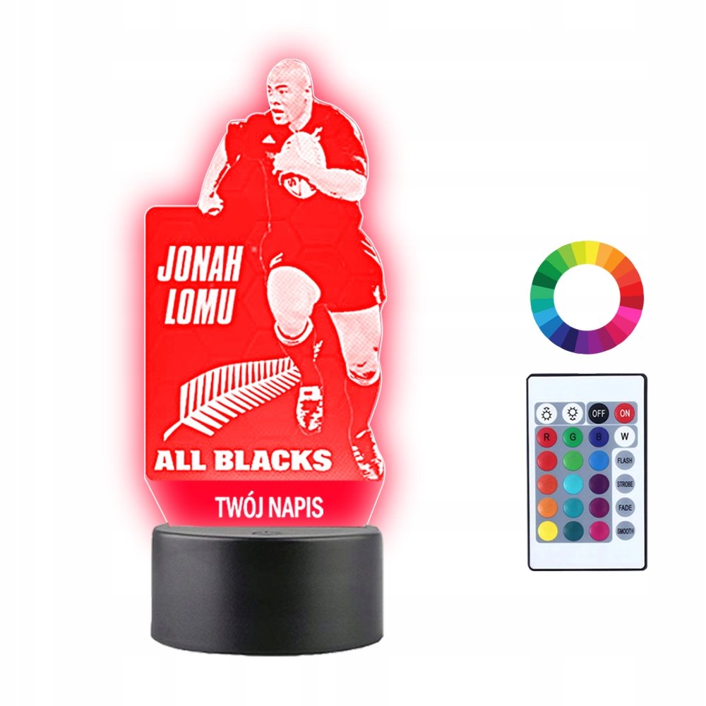 Lampka Nocna 3D LED Jonah Lomu Rugby Prezent