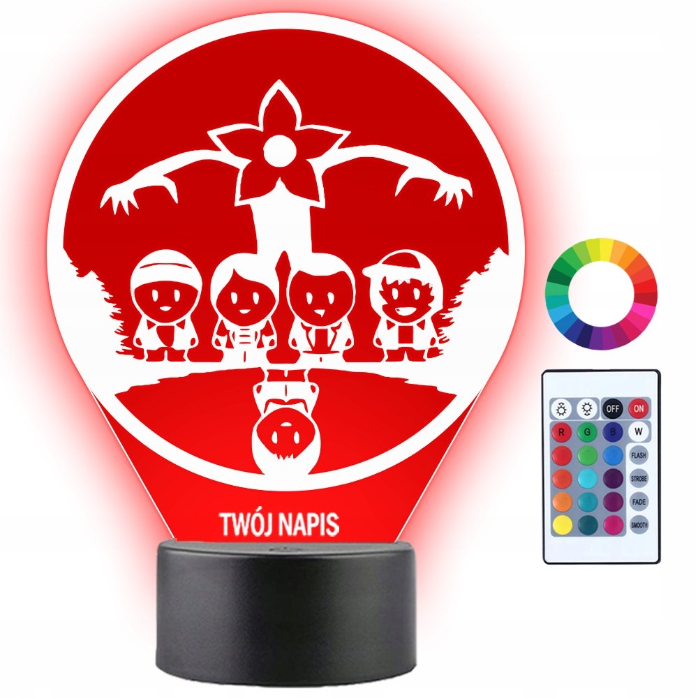 Lampka Nocna LED 3D Stranger Things Postacie Prezent
