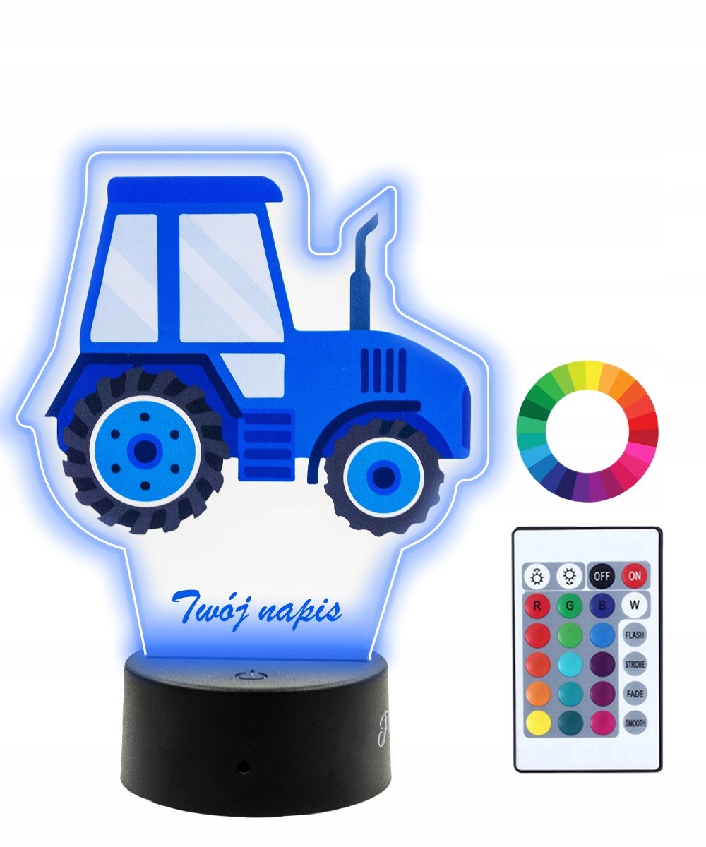 Lampka Nocna 3D LED Traktor Prezent