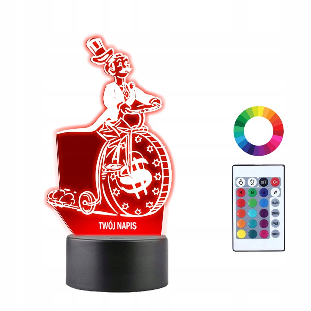 Lampka Nocna 3D LED Bankowiec Zawód Prezent