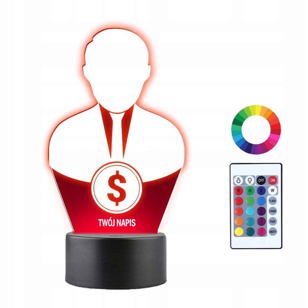 Lampka Nocna 3D LED Bankowiec Zawód Prezent