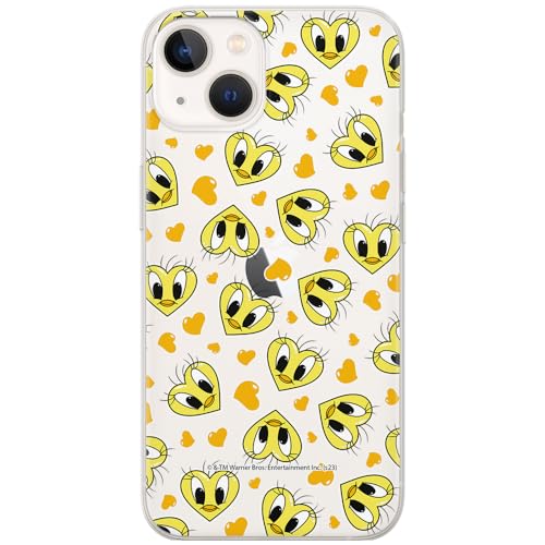 ERT GROUP etui na telefon Iphone 13, case oryginalny i oficjalnie licencjonowany przez Looney Tunes, wzór Tweety 017, optymalnie dopasowane, plecki z TPU częściowo przeźroczyste