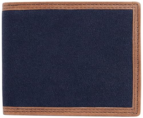 Hackett London Męski portfel Oxford Billfold Bi-Fold z klapką, niebieski (granatowy/brązowy), jeden rozmiar, Niebieski (granatowy/brązowy), Rozmiar Uniwersalny