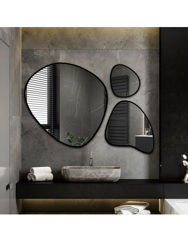 Zestaw trzech luster organicznych w ramie - FLORA W RAMIE, Organiczne model 4: 150x101