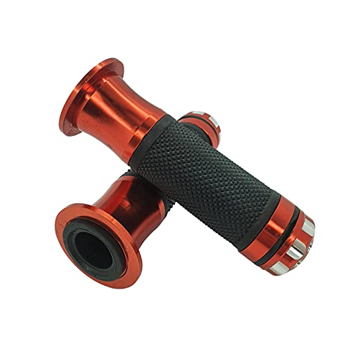 one by Camamoto cod. 77344316E zestaw para gałek verve kolor czarny/pomarańczowy kompatybilny z motocyklami i skuterami, z optymalnym uchwytem łatwy w instalacji,ø sx 22mm / dx 25mm - długie. 135 mm