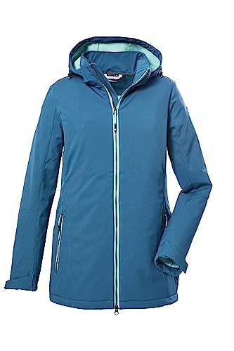 Killtec Damska kurtka softshellowa/kurtka outdoorowa z odpinanym kapturem KOW 8 WMN SFTSHLL JCKT, ciemna aquaverde, 46, 39685-000