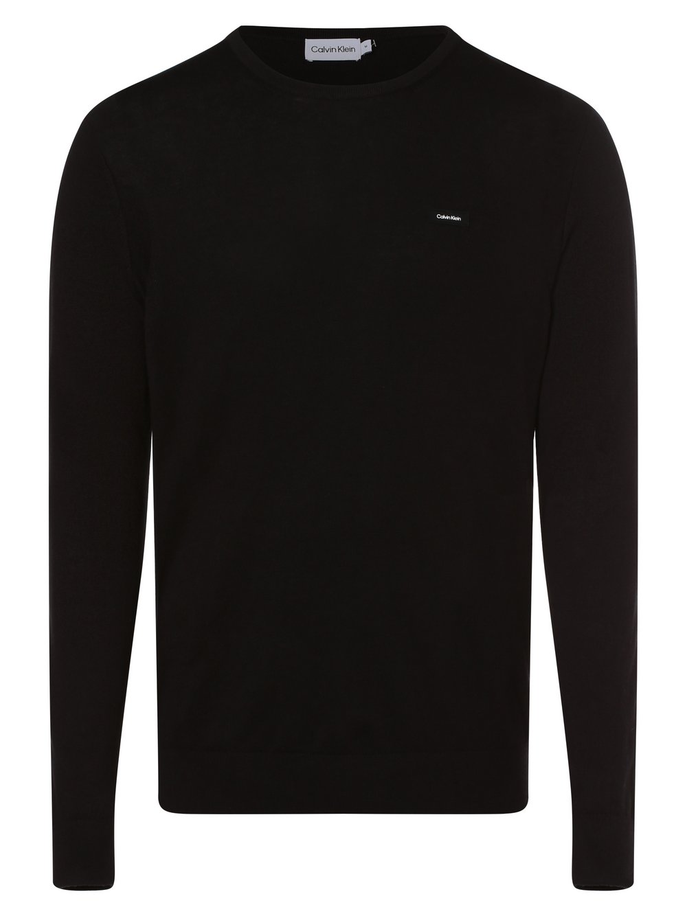 Calvin Klein - Sweter męski z dodatkiem jedwabiu, czarny