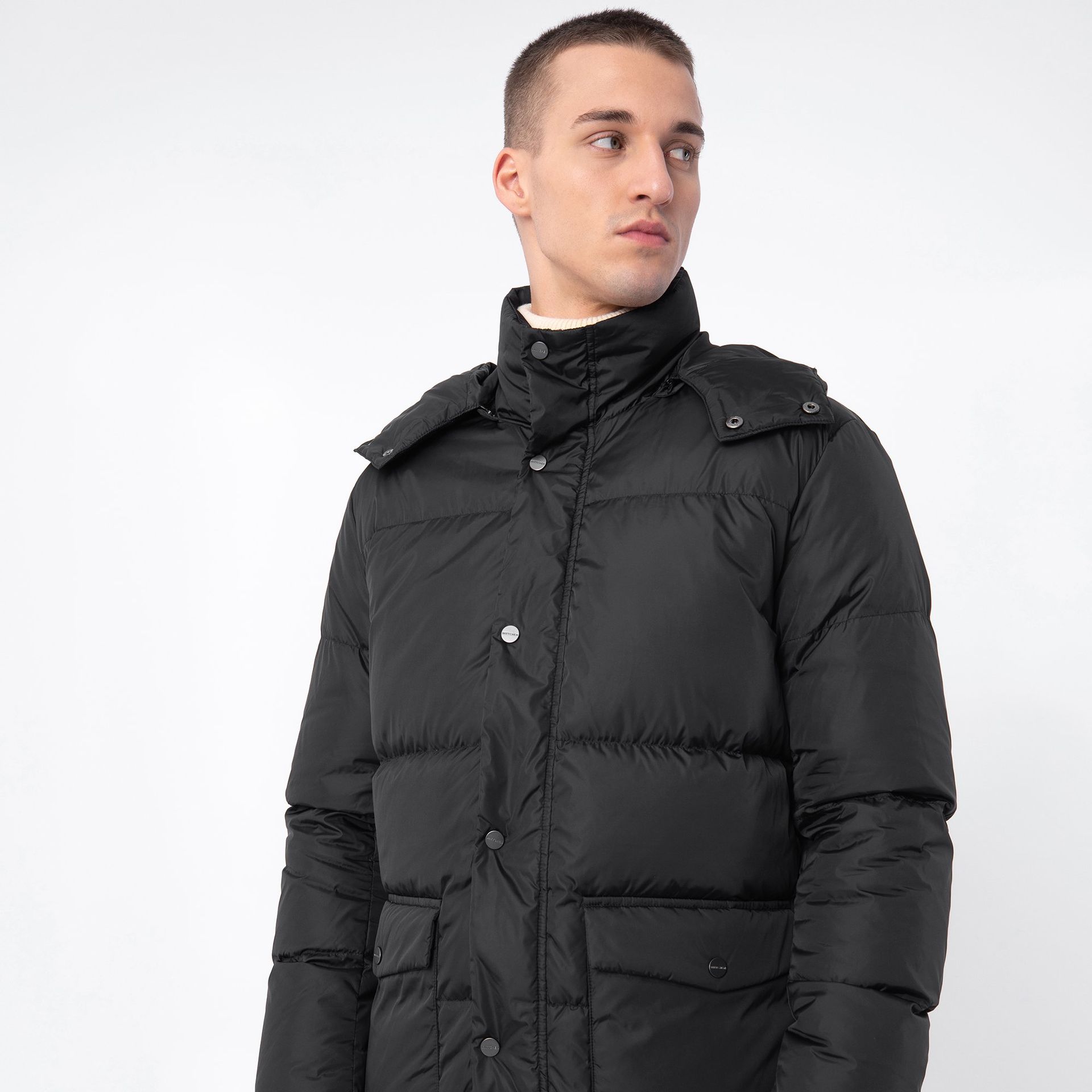 Męska kurtka puchowa pikowana z kapturem