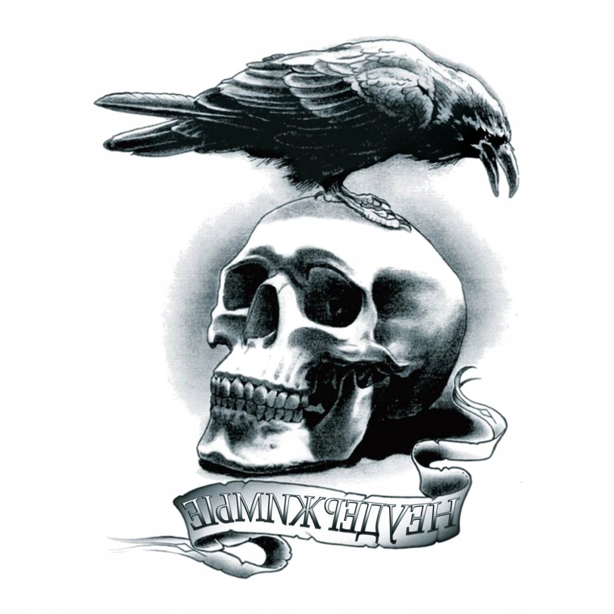 Tatuaż zmywalny tymczasowy wodny CZASZKA / KRUK