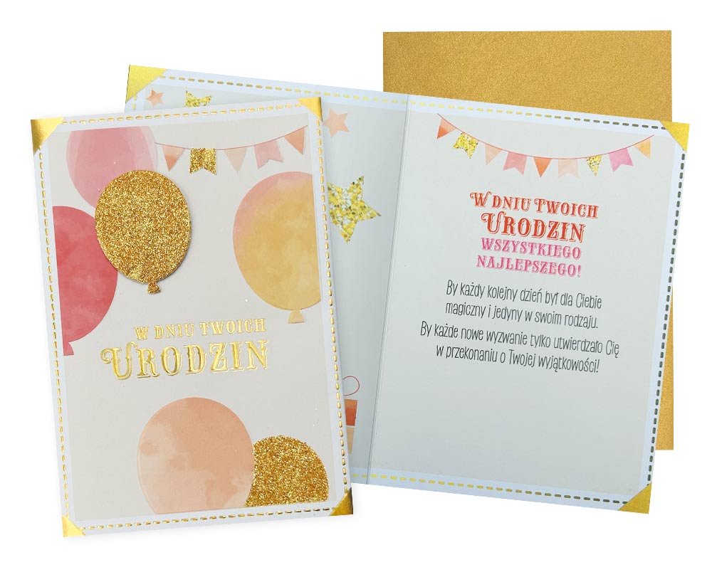 Kukartka, Karnet DK-1004 W dniu Twoich urodzin (balony)