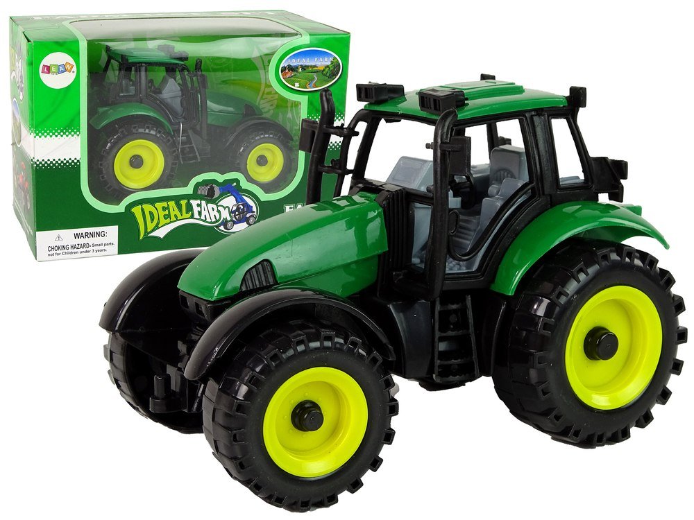 Traktor Ideal Farm Zielony Otwierana Maska Import LEANToys
