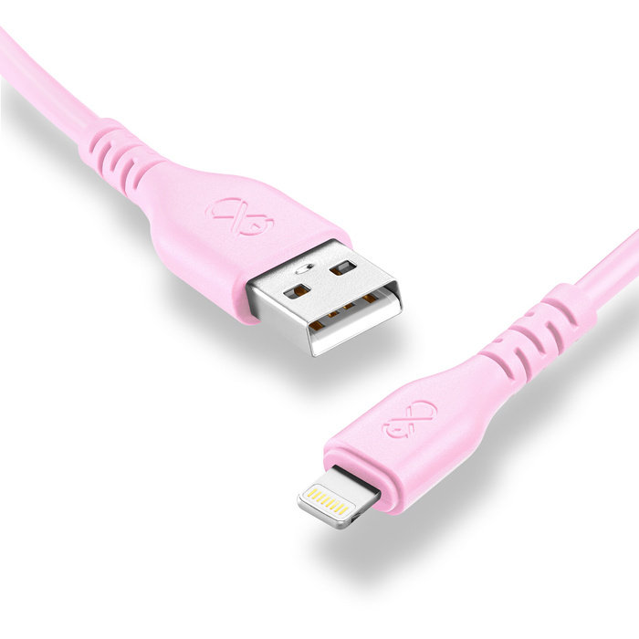 Kabel USBA-Lightning  BASIC 1.2m jasny różowy