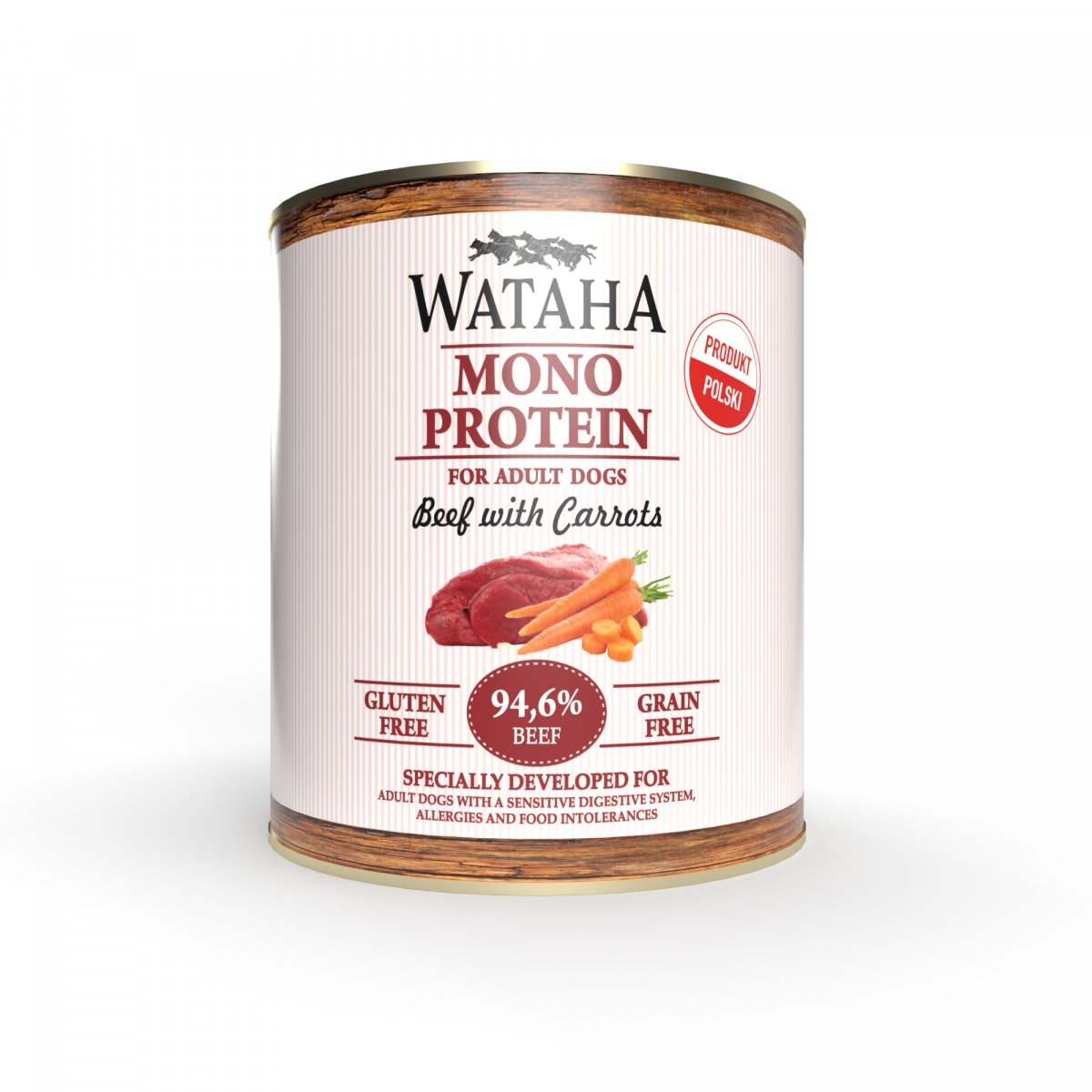 WATAHA MONO PUSZKA DLA PSA WOŁOWINA Z MARCHEWKĄ 800G