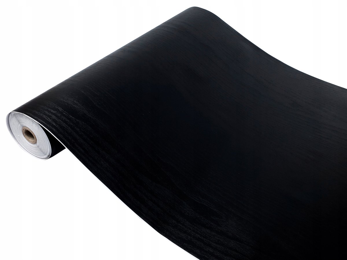 Okleina Meblowa Samoprzylepna Drewno Czarne Matowe Na Szafkę Regał 67x990