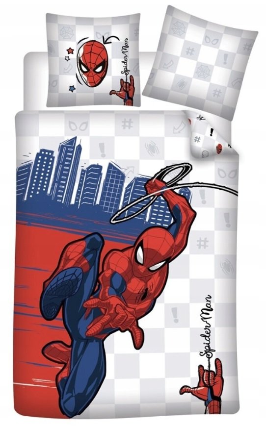 Pościel bawełniana chłopięca Marvel Spiderman 140 x 200cm + 63 x 63 cm