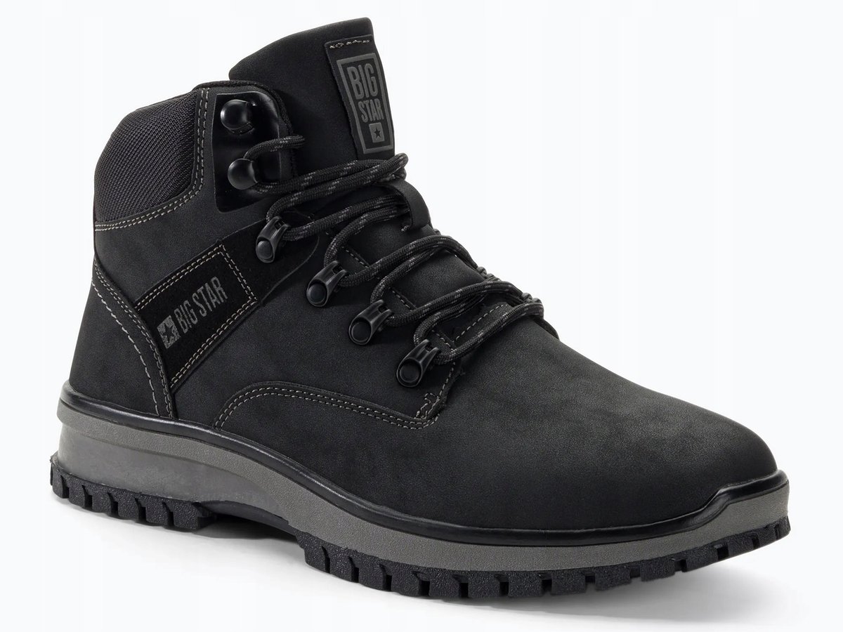 BUTY zimowe męskie BIG STAR MM174019 czarne wysokie na jesień zimę 42