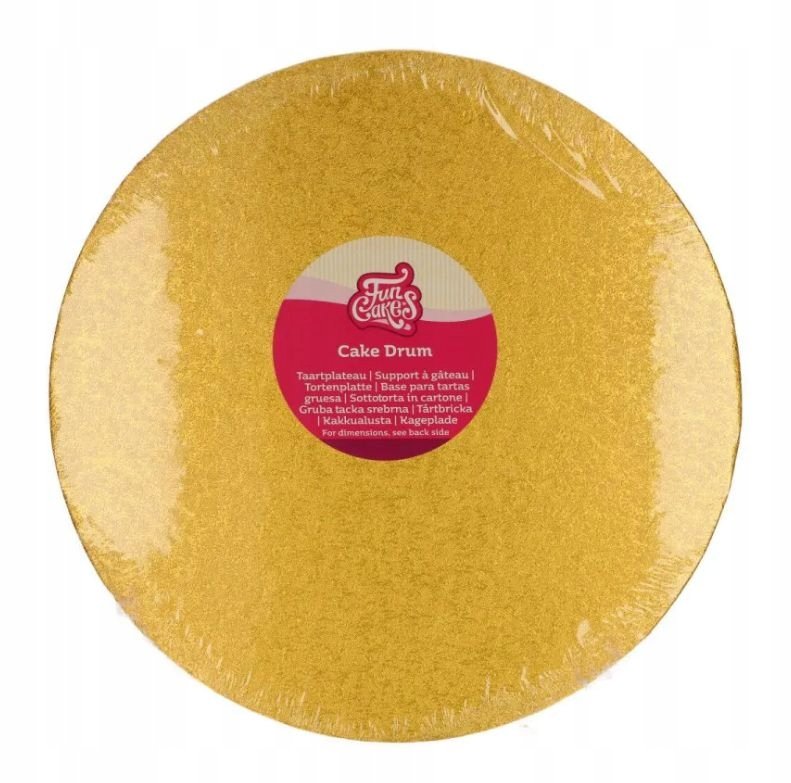 PODKŁAD POD TORT GRUBY złoty FunCakes 12mm 25 cm