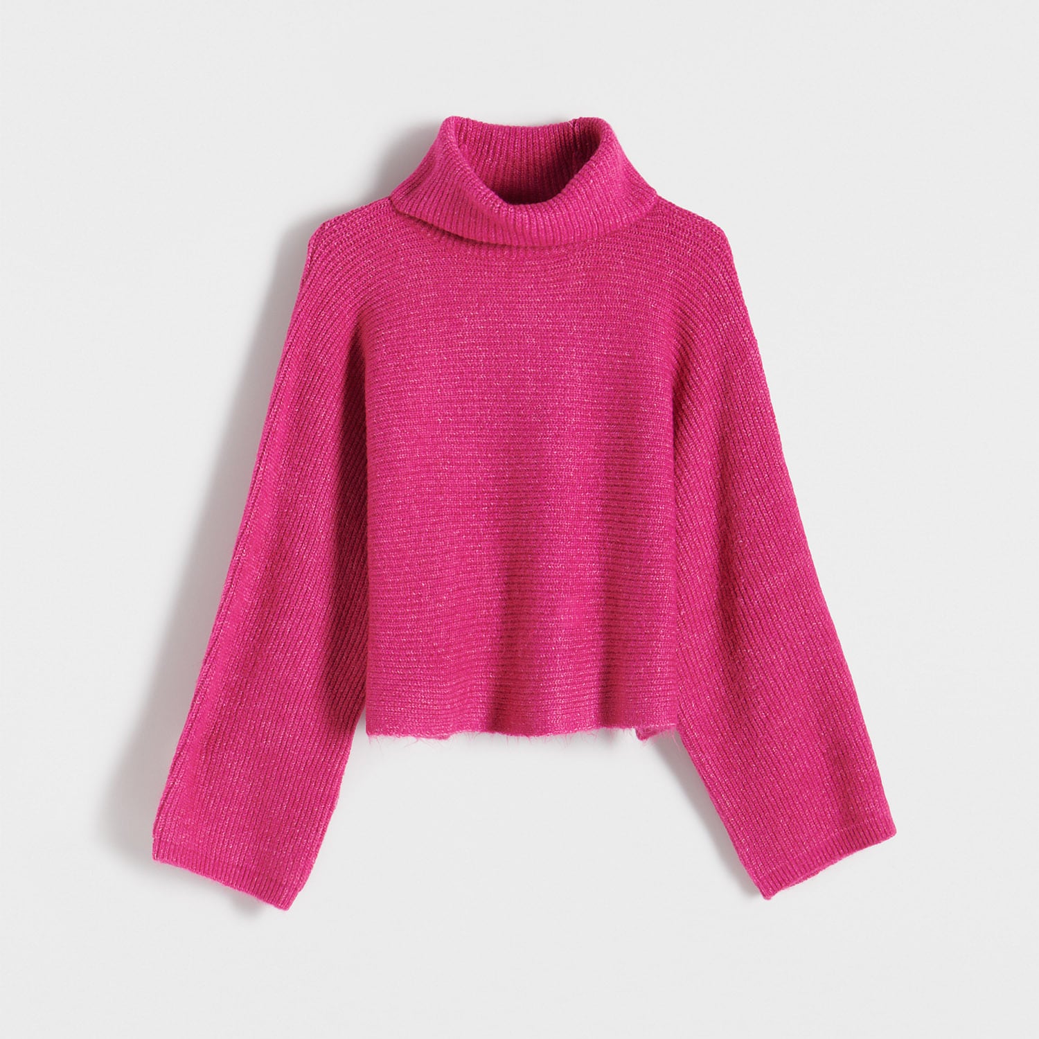 Reserved - Sweter z golfem - Różowy