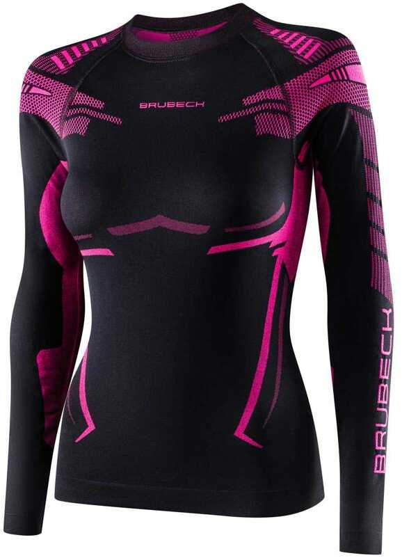 Brubeck Bluza termoaktywna damska DRY LS1569W czarny/fuksja
