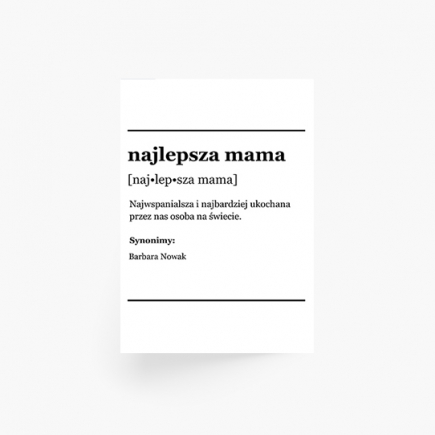 Plakat, Słownik - Najlepsza mama, 50x70 cm