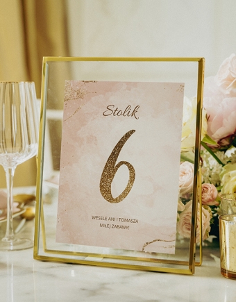 Numer stołu weselnego, Kolekcja Glamour - wersja 1