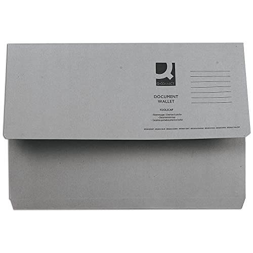 Q-Connect Portfel na dokumenty Foolscap szary (50 sztuk)