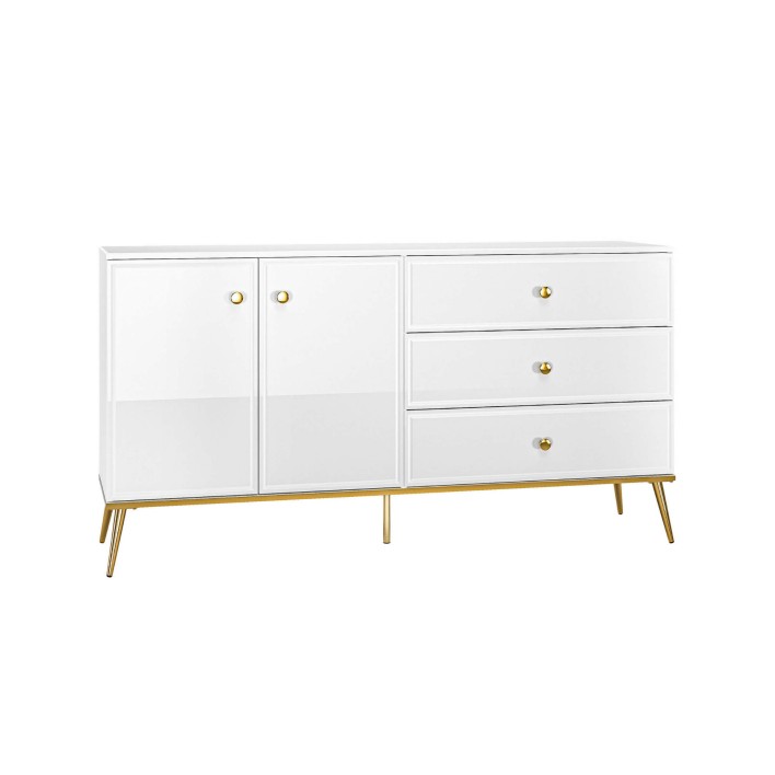 Komoda Glamour GOLDIN 04 biały/złoty