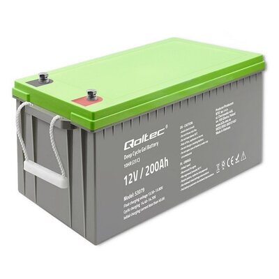 Qoltec Akumulator żelowy Deep Cycle | 12V | 200Ah