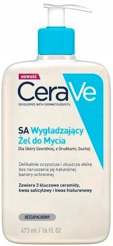 CeraVe SA, Wygładzający żel do mycia twarzy, 473 ml